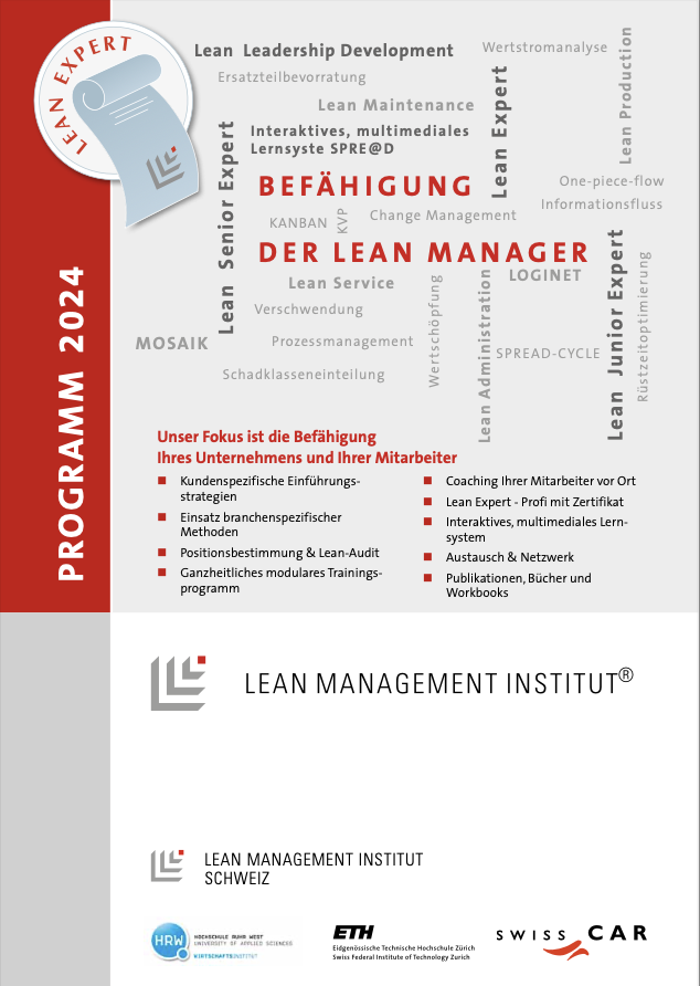Cover Seminarbroschüre Lean Manage Institut 2024