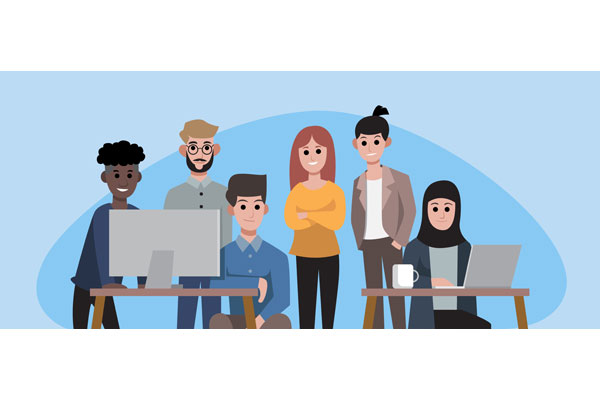 Gruppe von Mitarbeitern Illustration, Führungskräfte